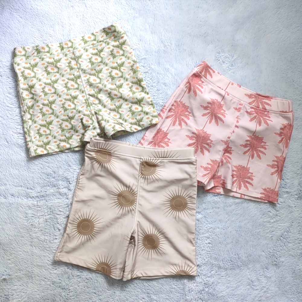 2T Kate Quinn Swim Short Trunks Fennel Neutral Sun Spice Palm Daisy Garden
